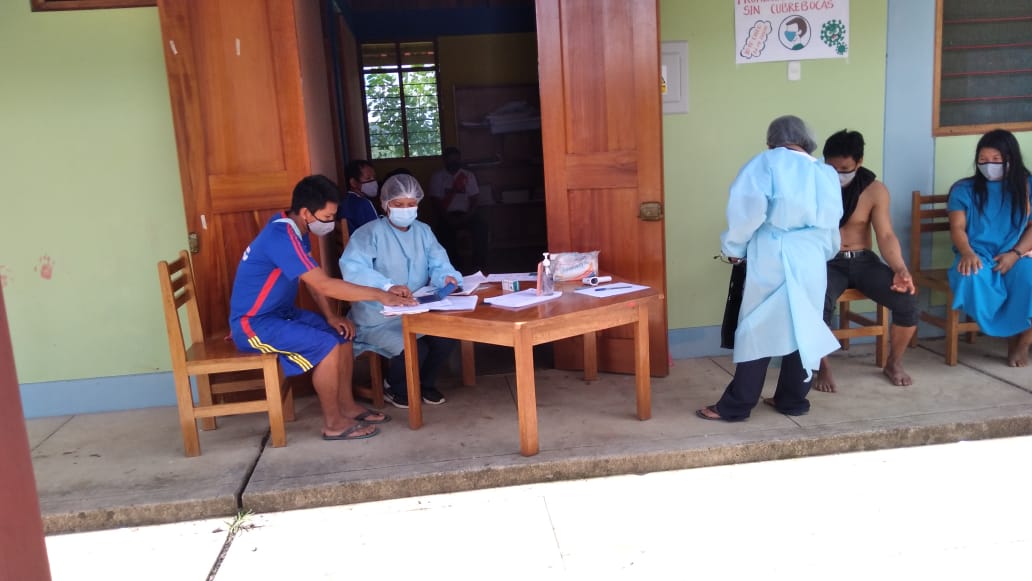La Institución Educativa Inicial 331 de Tangoshiari ha servido como centro de vacunación. Foto: cortesía Gilberto Chinchay